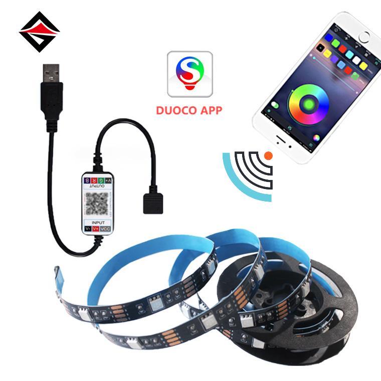USB ब्लूटूथ कंट्रोलर + RGB एलईडी लाइट स्ट्रिप 1M सेट